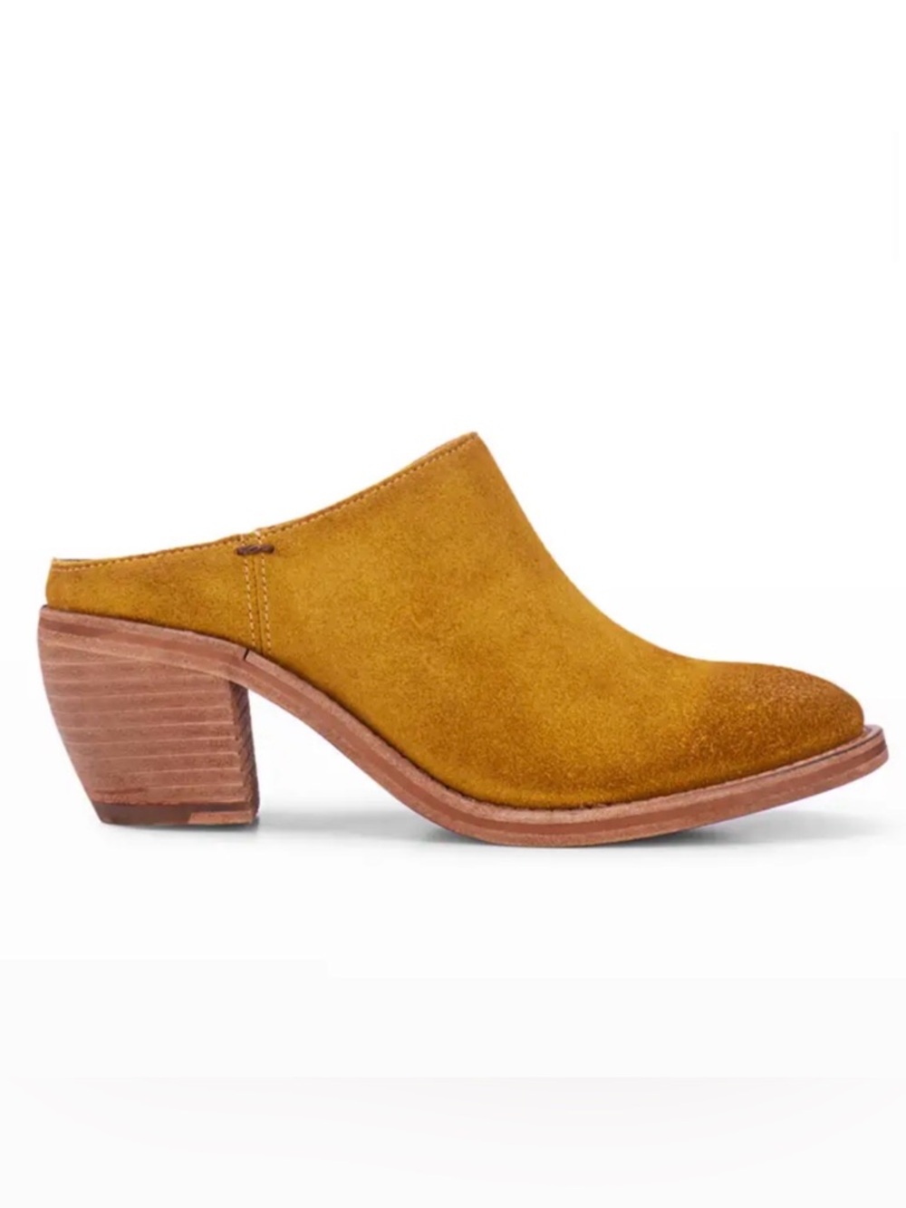 Frye Rosalia Leather Slide Mules Women's Mustard Suede Mules size 10